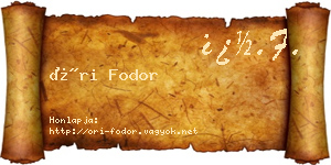 Őri Fodor névjegykártya